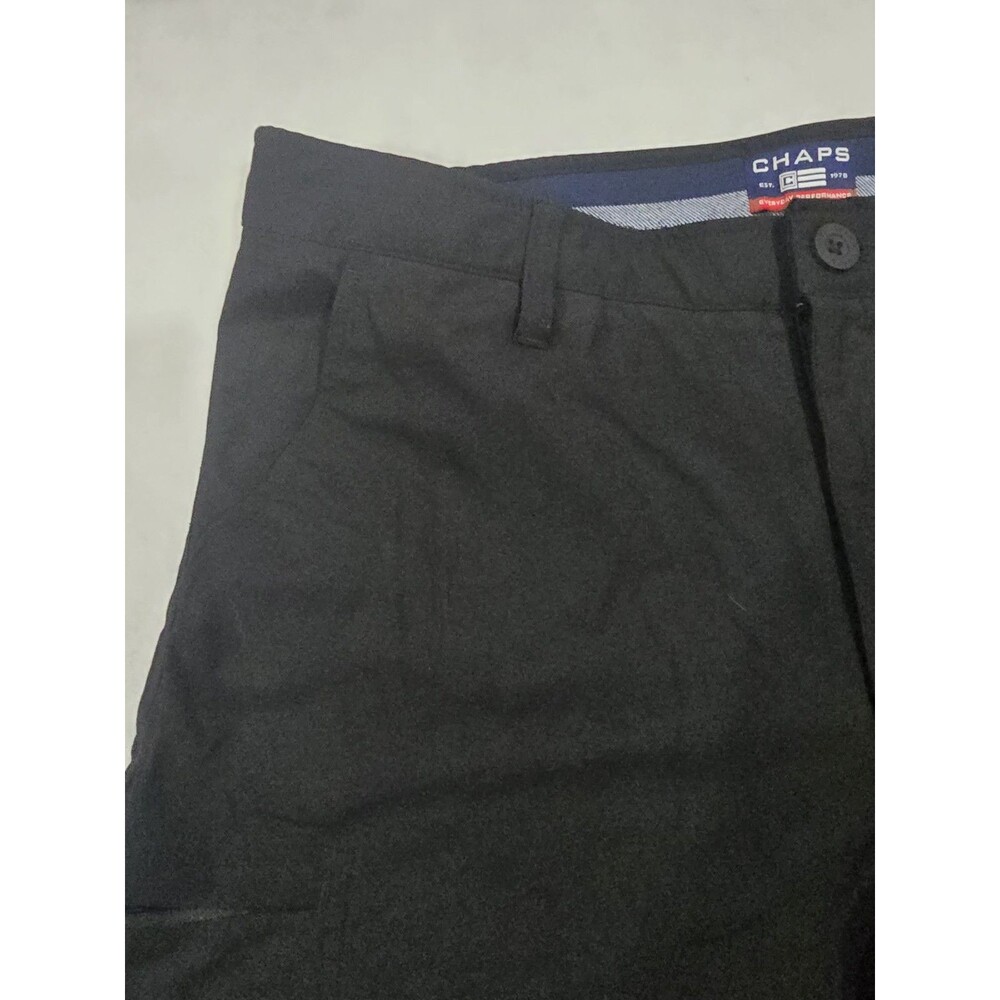 Chaps Mens Golf Shorts Size 34 Black Relaxed Fit 8" Inseam Flat Front Polyester - Picture 5 of 12